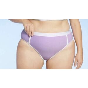 Women's Terry High Waist Bikini Bottom - Kona Sol, Purple, 2X NWT